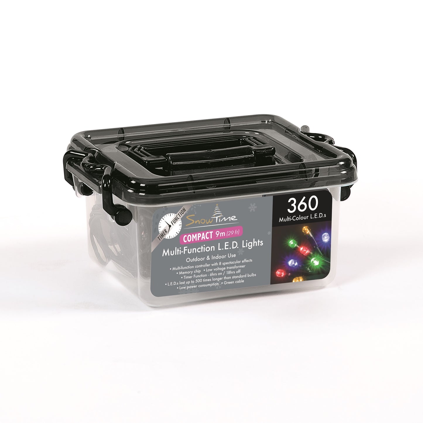 360 Multi-Coloured LED Compact Lights With Timer