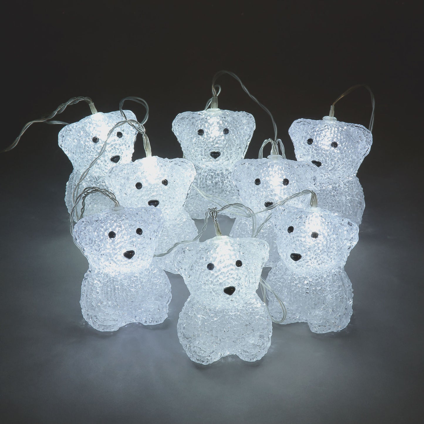 Battery Operated Set of 8 Acrylic Bear Lights