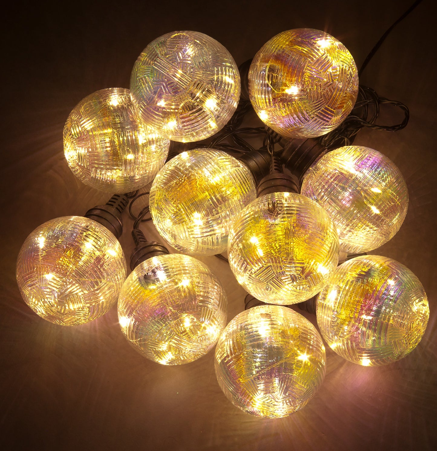 10 Connectable Lights 7.5cm Bulbs 60 Warm White LEDs