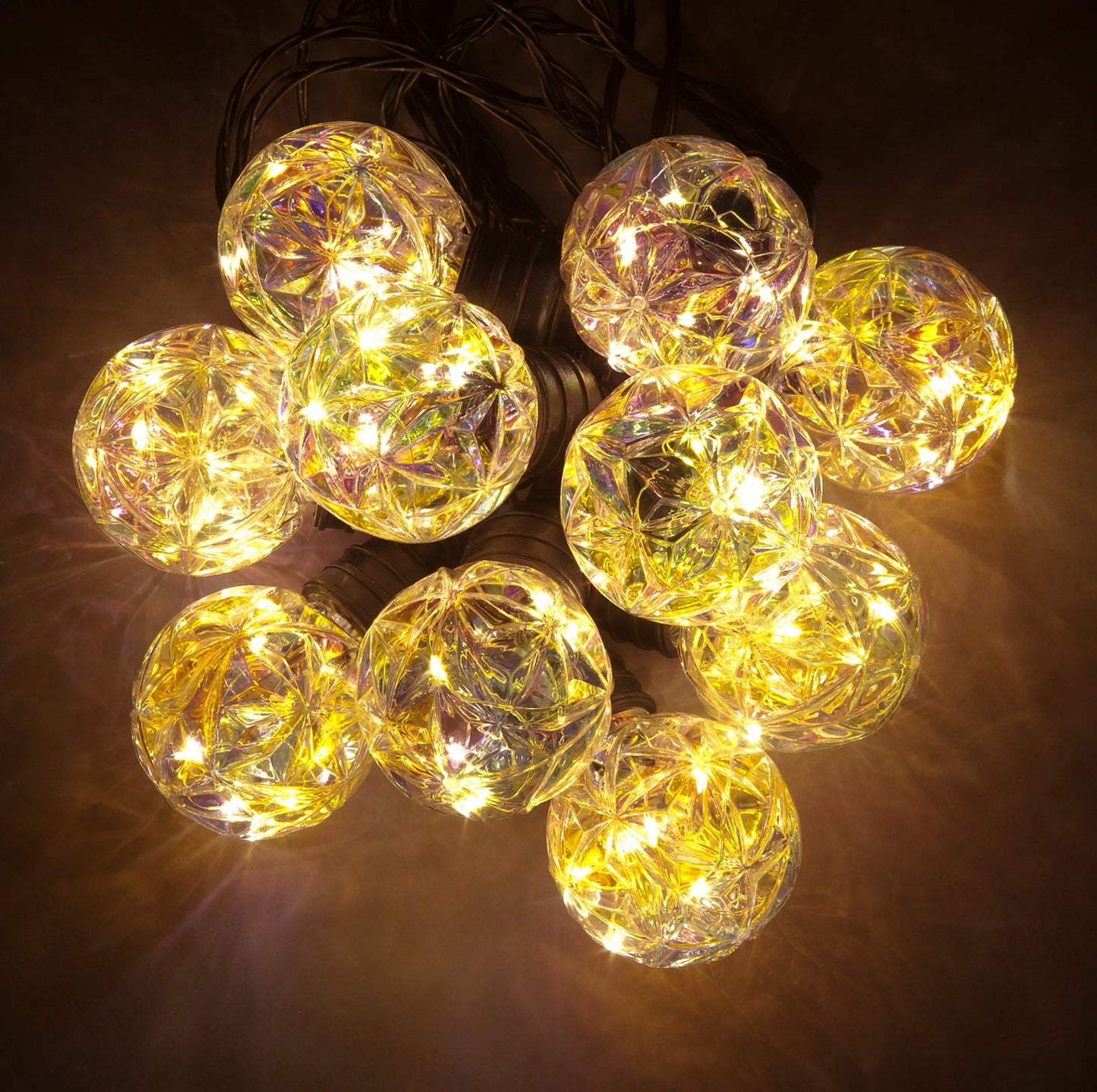 10 Connectable Lights w/5.5cm Bulbs with 60 Warm White LEDs