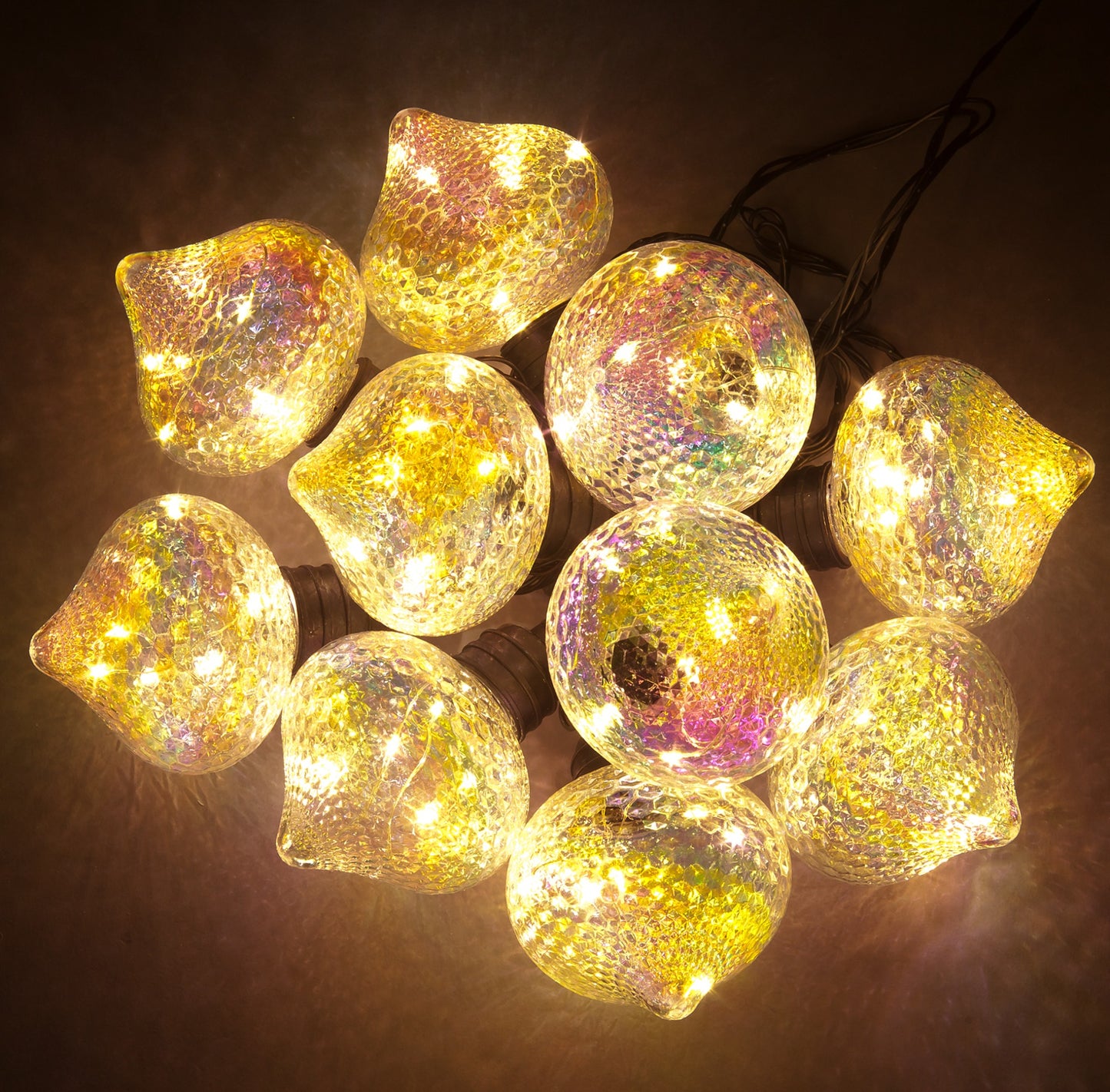 10 Connectable Lights 7cm Bulbs 60 Warm White LEDs