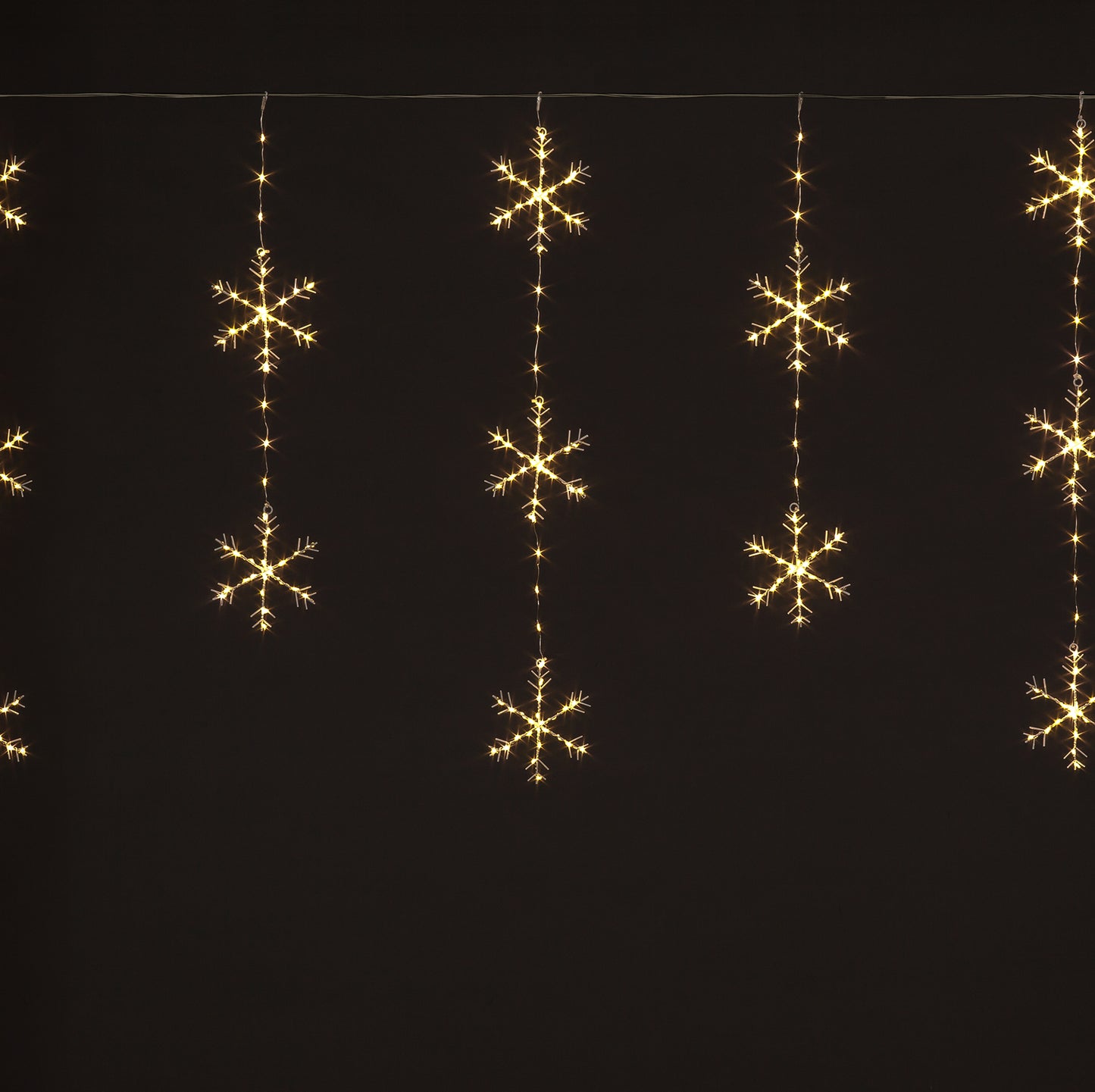 Metal Snowflake Curtain Lights With Copper Wire LEDs
