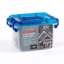 300 Ice White Twinkling Connectable Christmas Icicle Lights