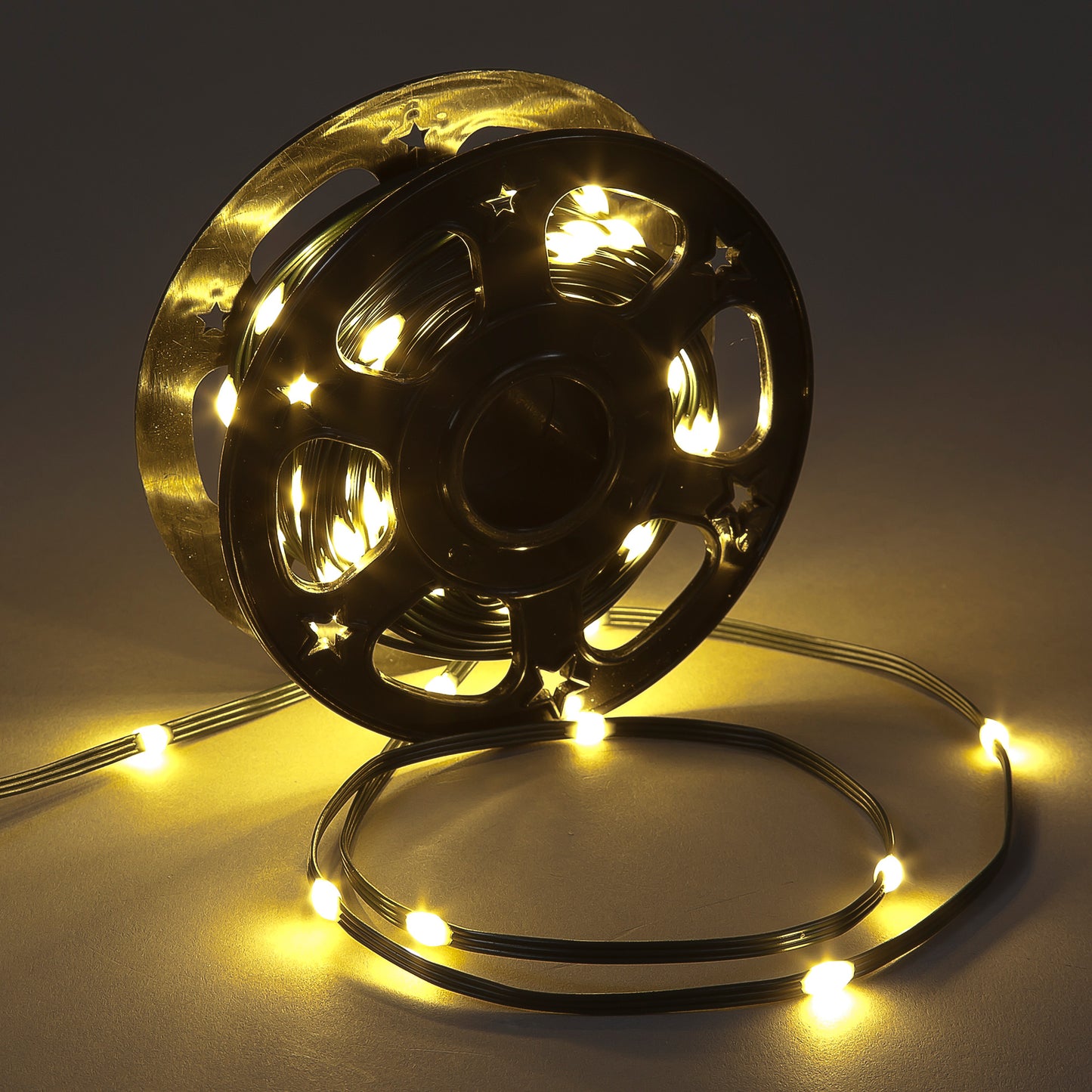 200 Warm White LED Copper Wire PVC Sleeved Lights On Reel Christmas Lights
