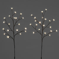 Set of 8 Cherry Branch Garden Stakes Christmas Lights
