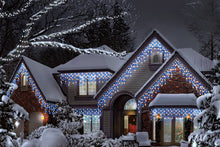 600 Wht/BL LED Icicle Lights Multi-Function w/Timer Christmas Lights