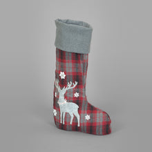 76cm Free Standing Christmas Stocking with Deer & Snowflakes