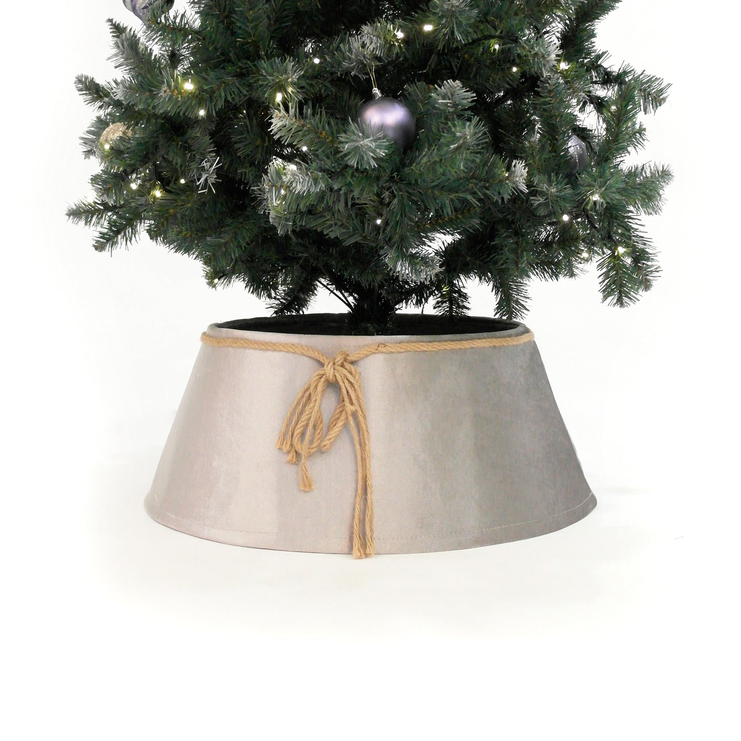Silver Glitter Fabric Tree Skirt