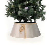 Silver Glitter Fabric Tree Skirt