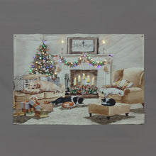 Christmas LED Tapestry with Cats and Dogs (145x100cm)
