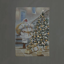 LED Gold Christmas Tapestry with Santa and Gifts (100x145cm)