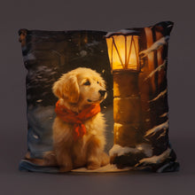 Light up 40cm Cushion Puppy in Scarf Christmas Decoration
