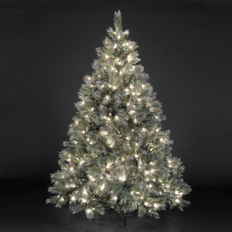 7ft "Pre-Lit" Frosted Emerald Fir Christmas Tree