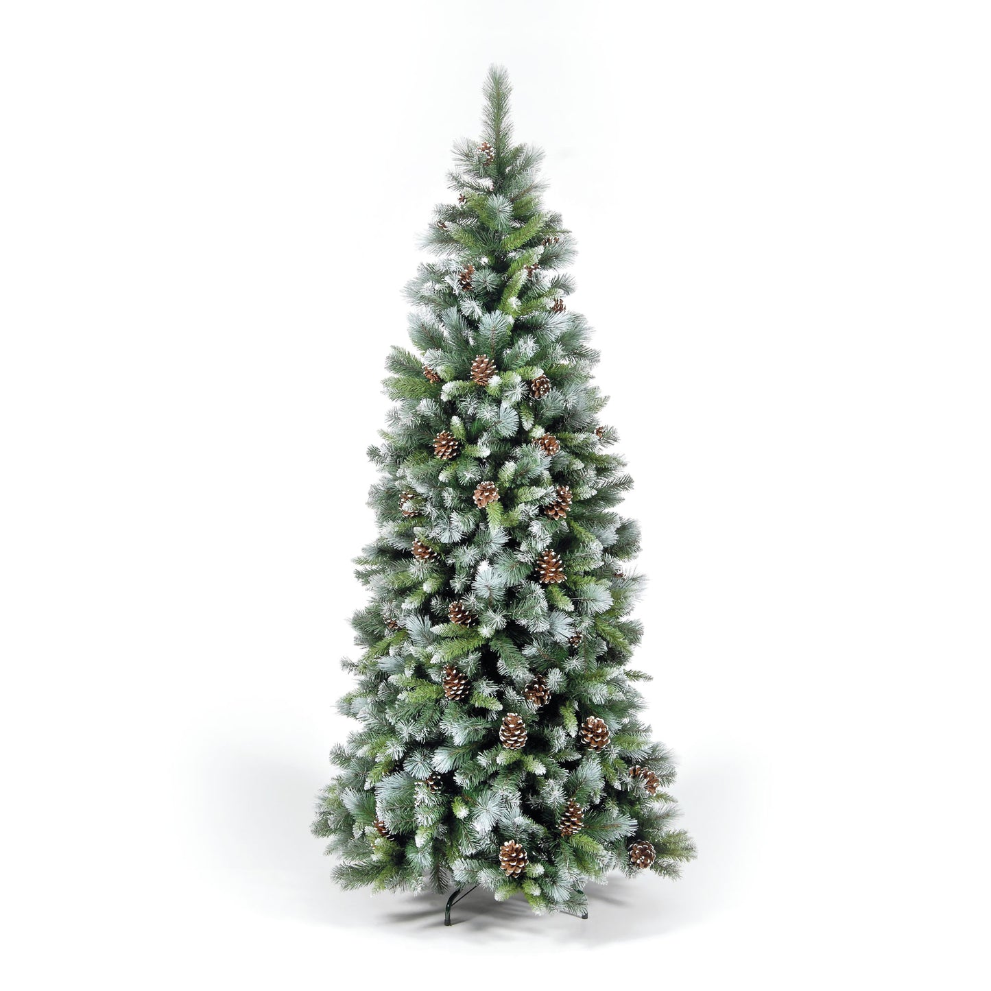 10ft Frosted Glacier Hook-On With 1940 Tips with Pine Cones