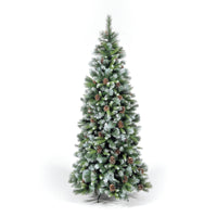 10ft Frosted Glacier Hook-On With 1940 Tips with Pine Cones