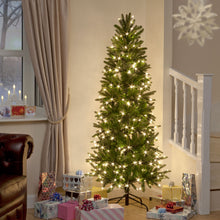 8ft Aspen Pine Luxury Pre-Lit Premium PE Slim Christmas Tree