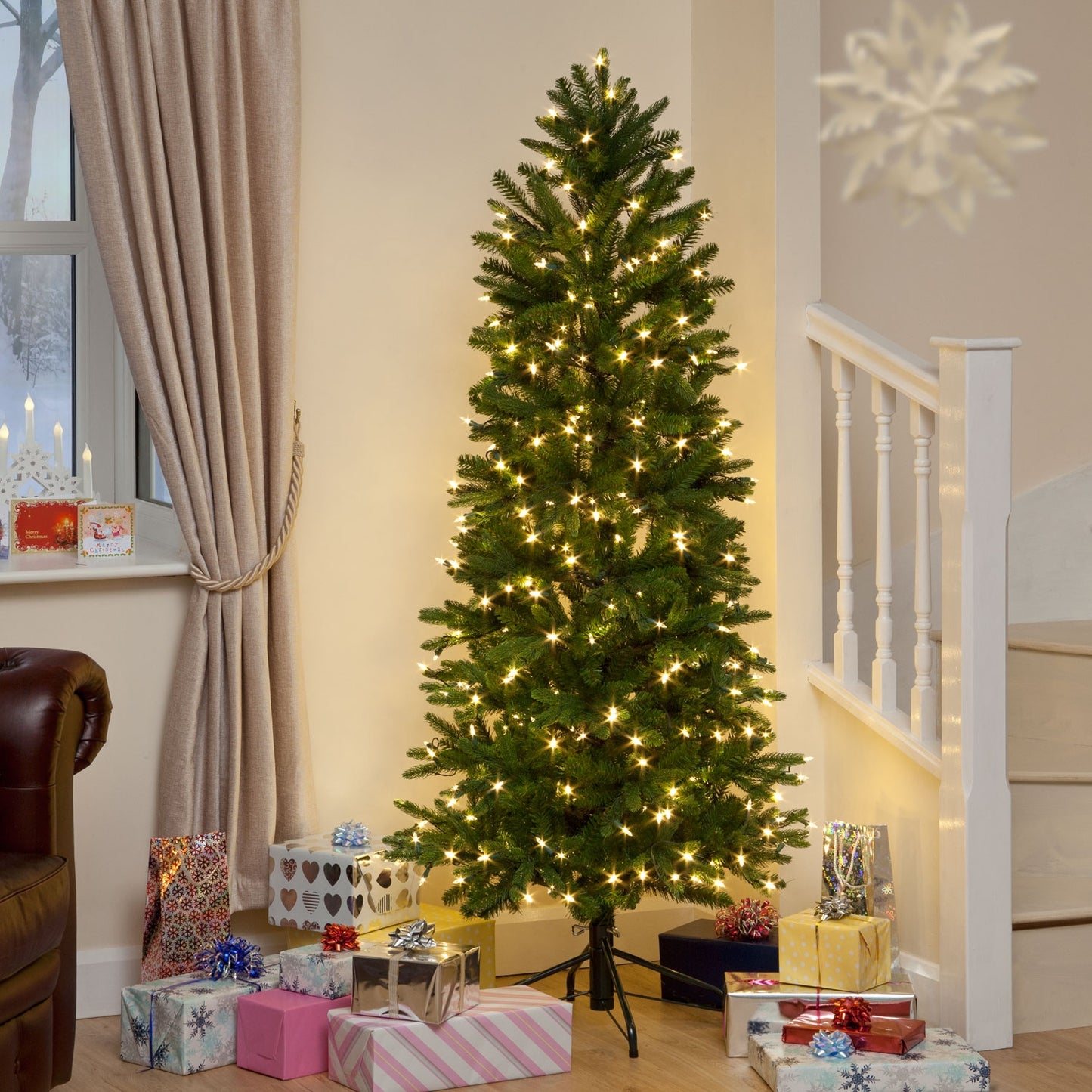 6ft Aspen Slim Pine Luxury Premium "QuickLight" PE Christmas Tree