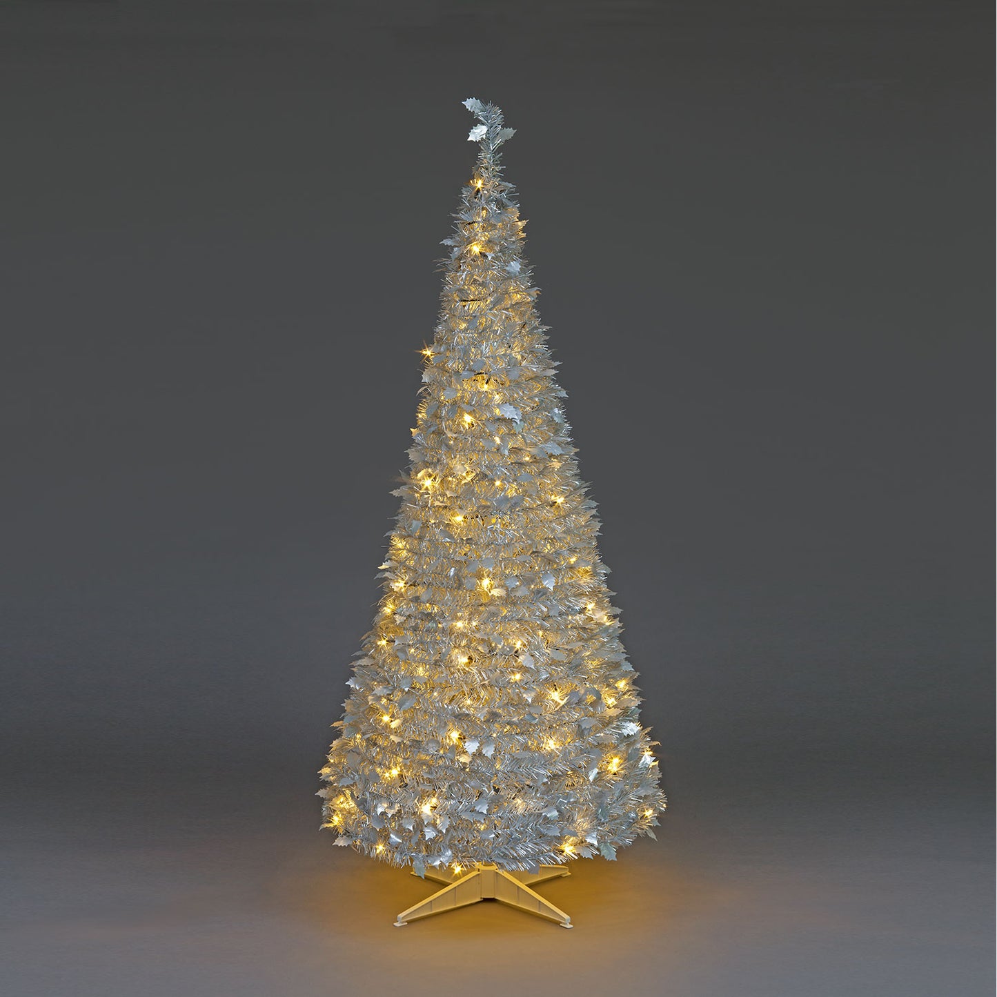 6ft Prelit Holly Pop Up Warm White LED Christmas Tree