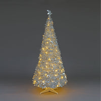 6ft Prelit Holly Pop Up Warm White LED Christmas Tree