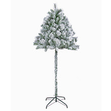 210cm Flocked Half Christmas Tree with Hinged branches and Mixed Needles