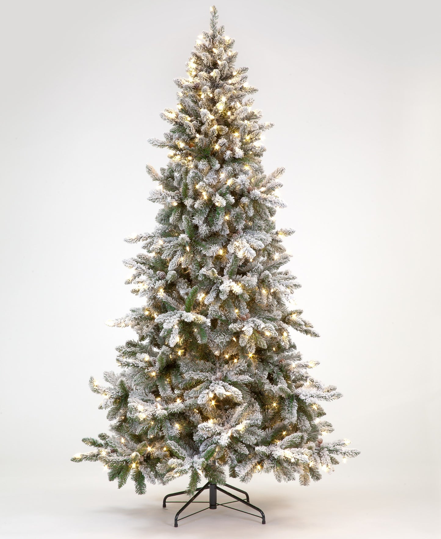 180cm Majestic Pine Snowy Tree with 683 Tips 300 Warm White LEDs