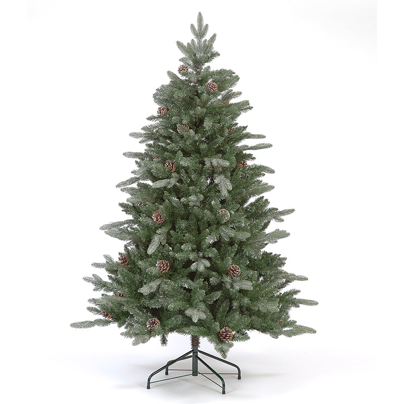 180cm / 6ft Jura Minted Christmas Tree with Pine Cones and Glitter