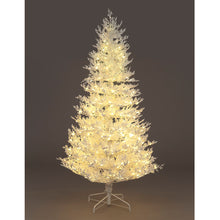 210cm Pre-Lit Saxon Snow Pine 400 Warm White LEDs PE Christmas Trees