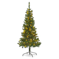 180cm (6FT) Pre-Lit Fir Artificial Christmas Tree with 100 LED Warm White Lights