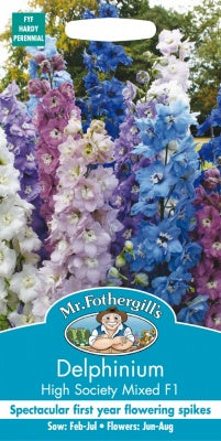 Mr Fothergills Delphinium High Society Mixed F1 Seeds