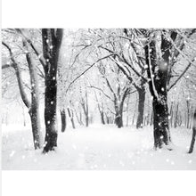 Fibre Optic Christmas Canvas with Snowy Wood 70x50cm