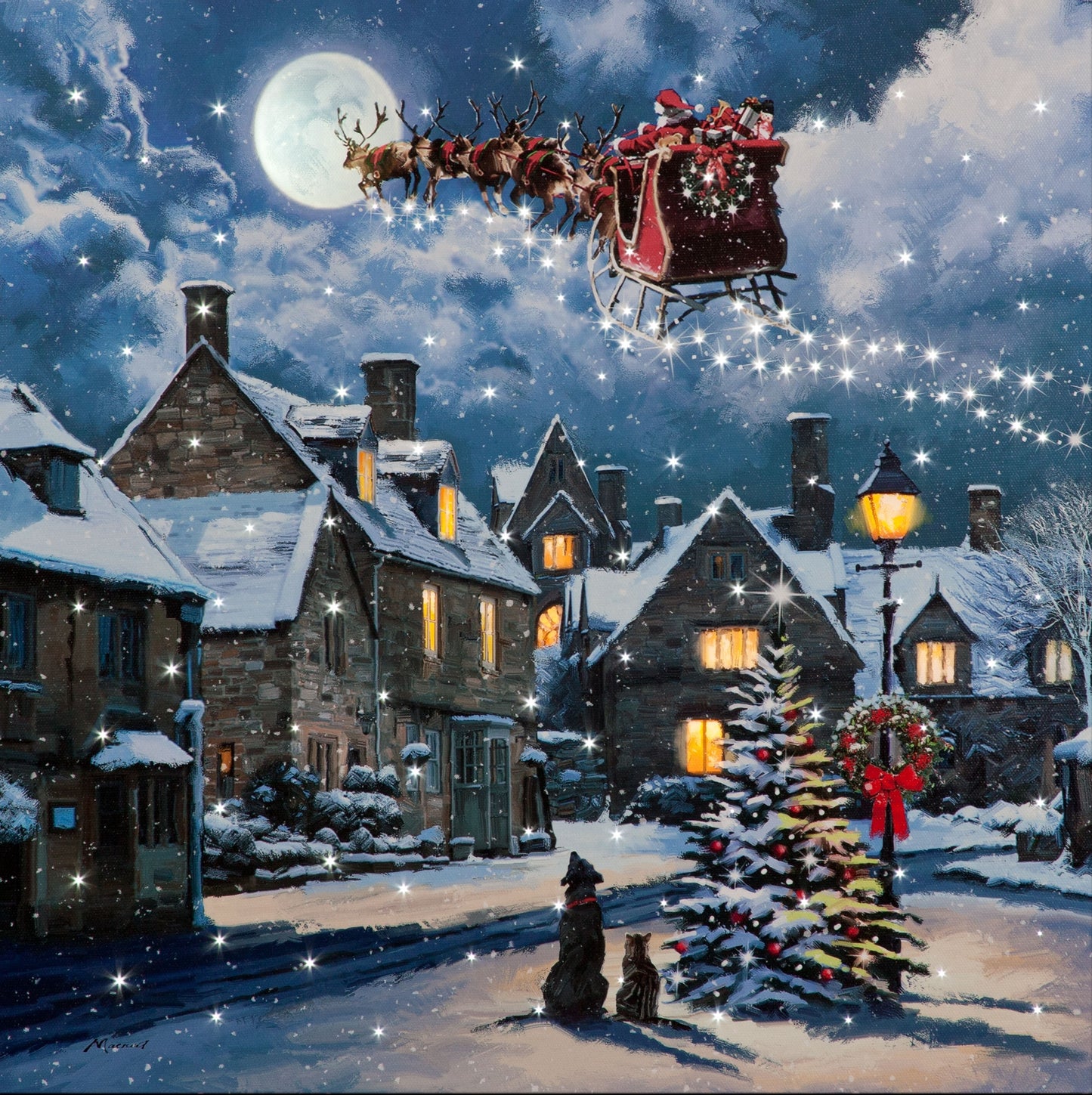 Fibre Optic & LED Street Light Canvas by Richard Macneil 40cm x 40cm