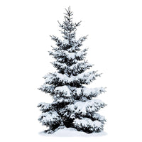 Battery Operated Snowy Tree Canvas with Warm White Twinkling LEDs
