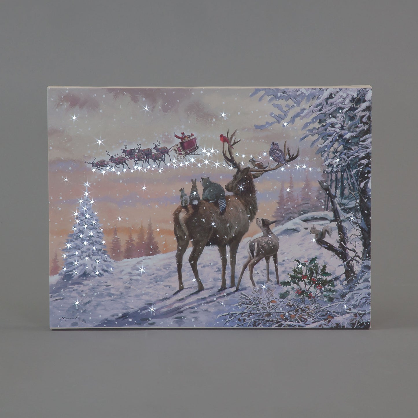 40x30cm Watching Santa Canvas