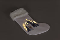 Battery Operated Fibre Optic 50cm Snowman & James Let It Snow Stocking