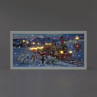 Battery Operated Fibre Optic Santa Express North Pole Canvas (60x30cm)