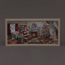 Battery Operated Fibre Optic 30x60cm Framed Canvas Santa Remote Christmas Decoration