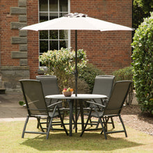 Outdoor Havana Charcoal Dining Set with Painted Table & Reclining Chairs in Durable Aluminium
