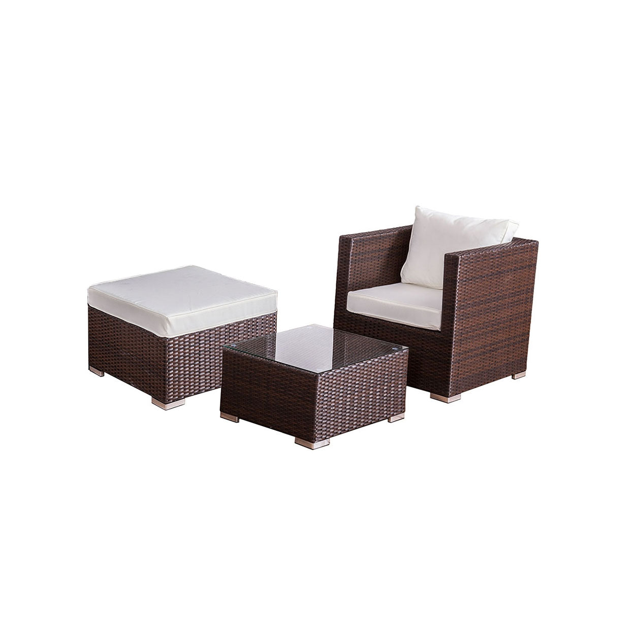 Chepstow Outdoor Garden Armchair, Table & Footstool