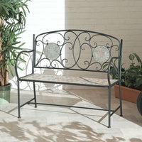 Cairo Mosaic Cast Iron Bench