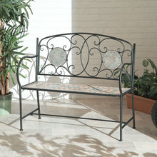 Cairo Mosaic Cast Iron Bench