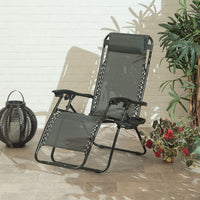 SunTime Royale Gravity Relaxer Garden Chair with Cup Holder Grey