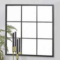 90cm Black Square Panel Mirror