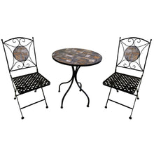 60cm Mosaic Iron Bistro Set Slate Design