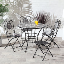 90cm Black Star Design Mosaic Iron Dining Collection
