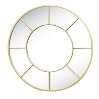 90cm Round Panelled Mirror Gold