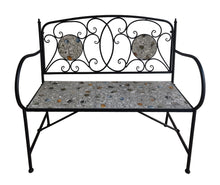 New Pebble Mosaic Iron Bench
