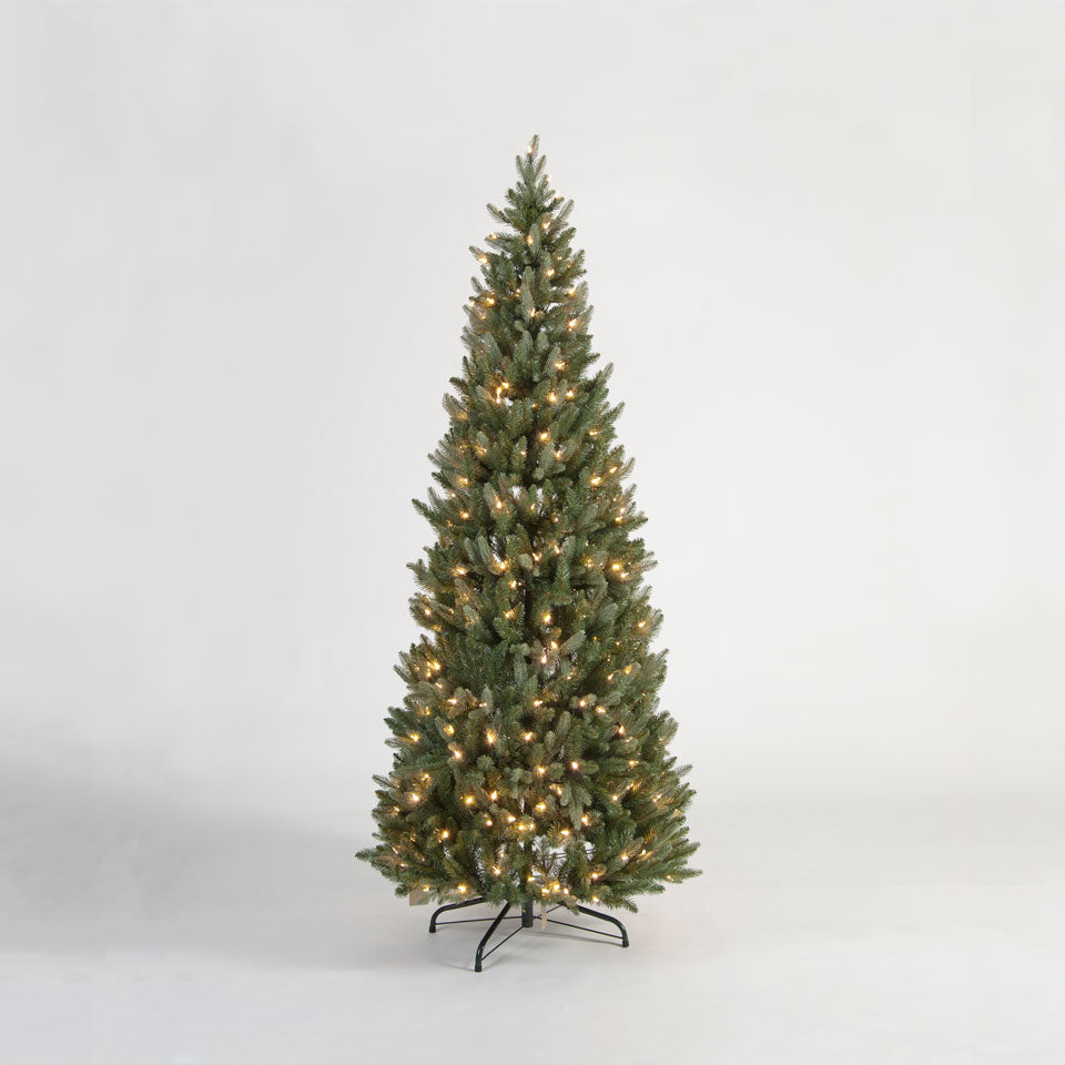 7ft Hazen Blue/Green Luxury "Pre-Lit Pop-Up" Premium PE Christmas Tree