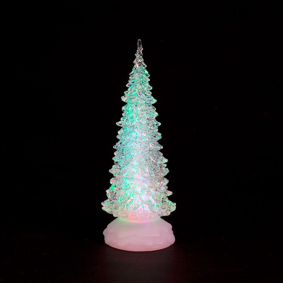Battery Oprerated Water-Filled 27cm Colour Changing Glitter Tree