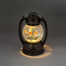Water Round Lantern With Two Robins