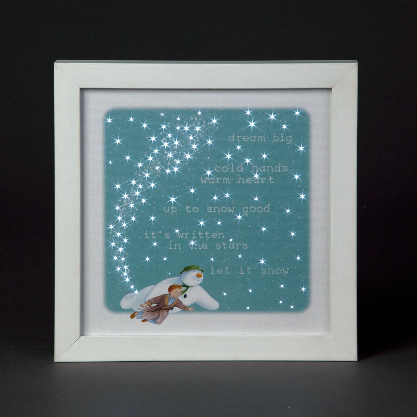 Battery Operated Photo Frame The Snowman & Billy  23cm x 23cm